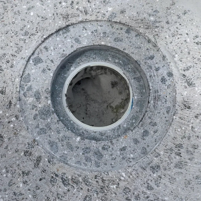 Finished 230mm puddle flange recess cut into concrete