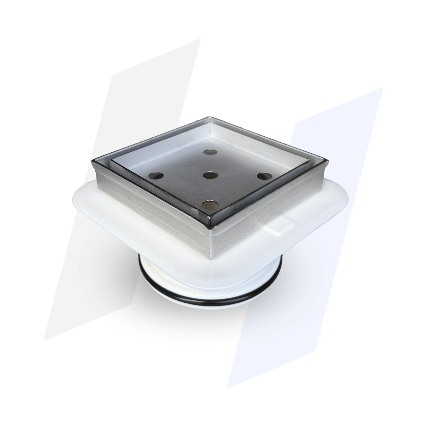 316 S/S Square Tile Insert with Megaflex Floor Waste – 100mm Outlet