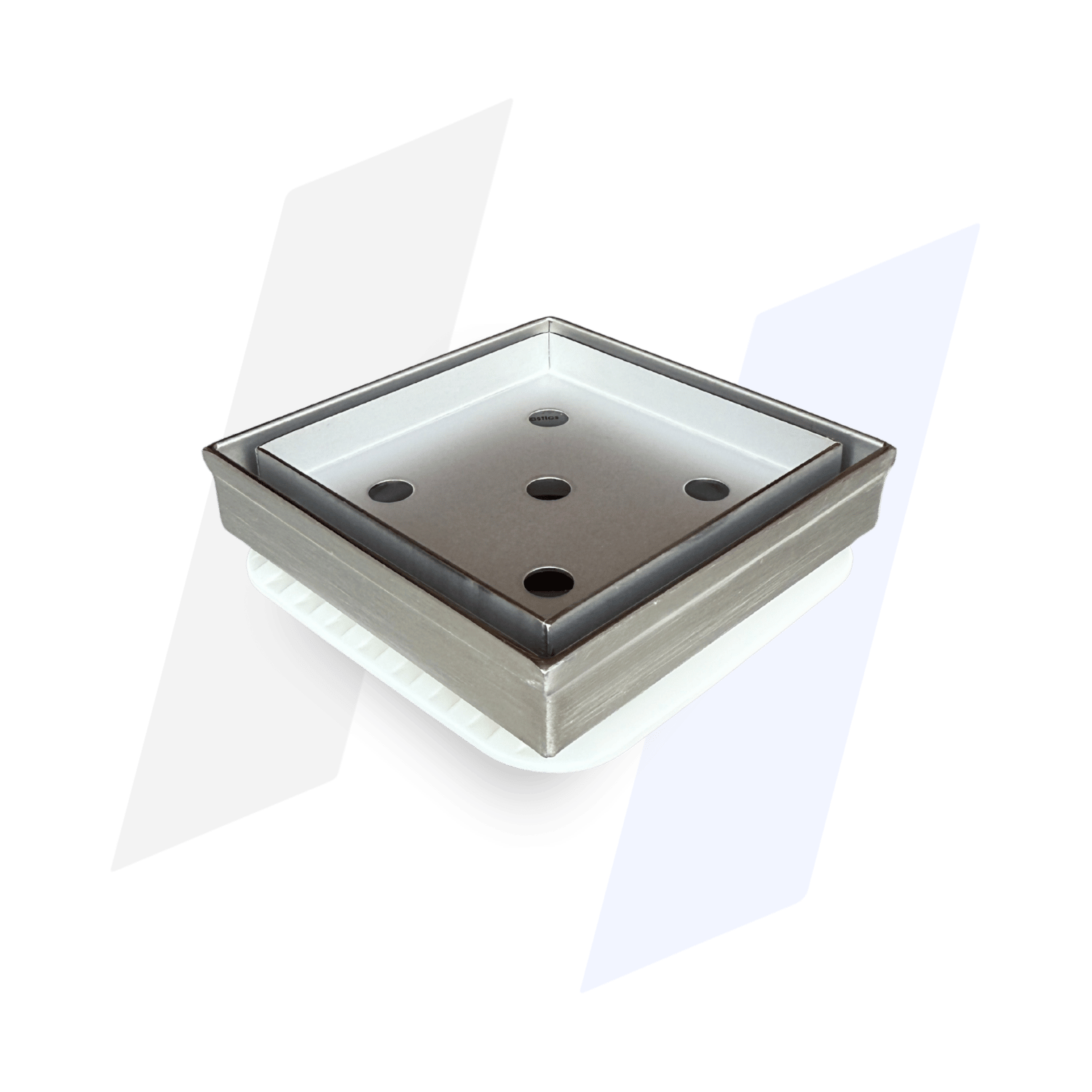 316 S/S Square Tile Insert with Megaflex Floor Waste – 50mm Outlet