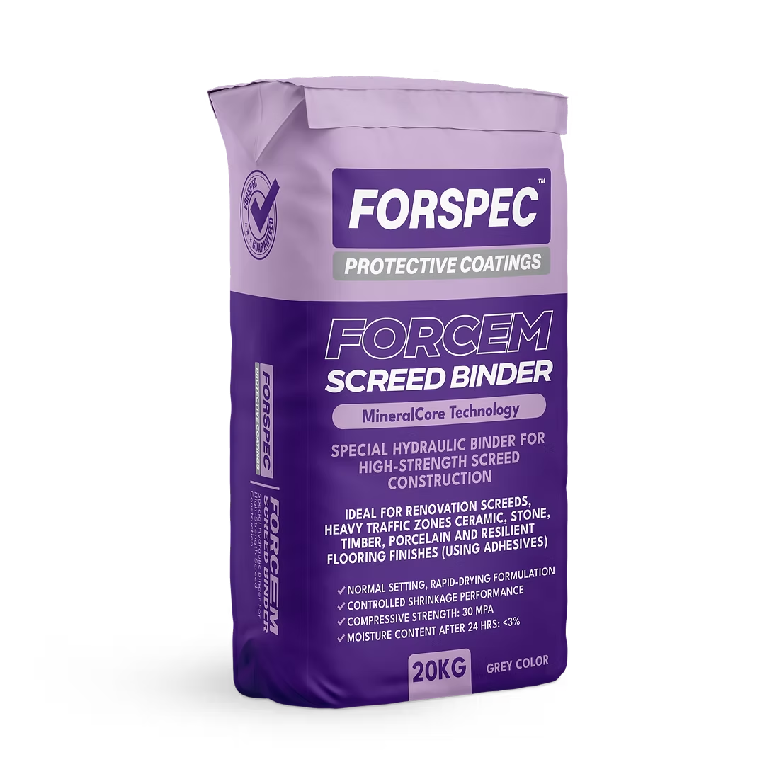 Forspec FORCEM Screed Binder 20kg bag for bonded, unbonded and floating screeds