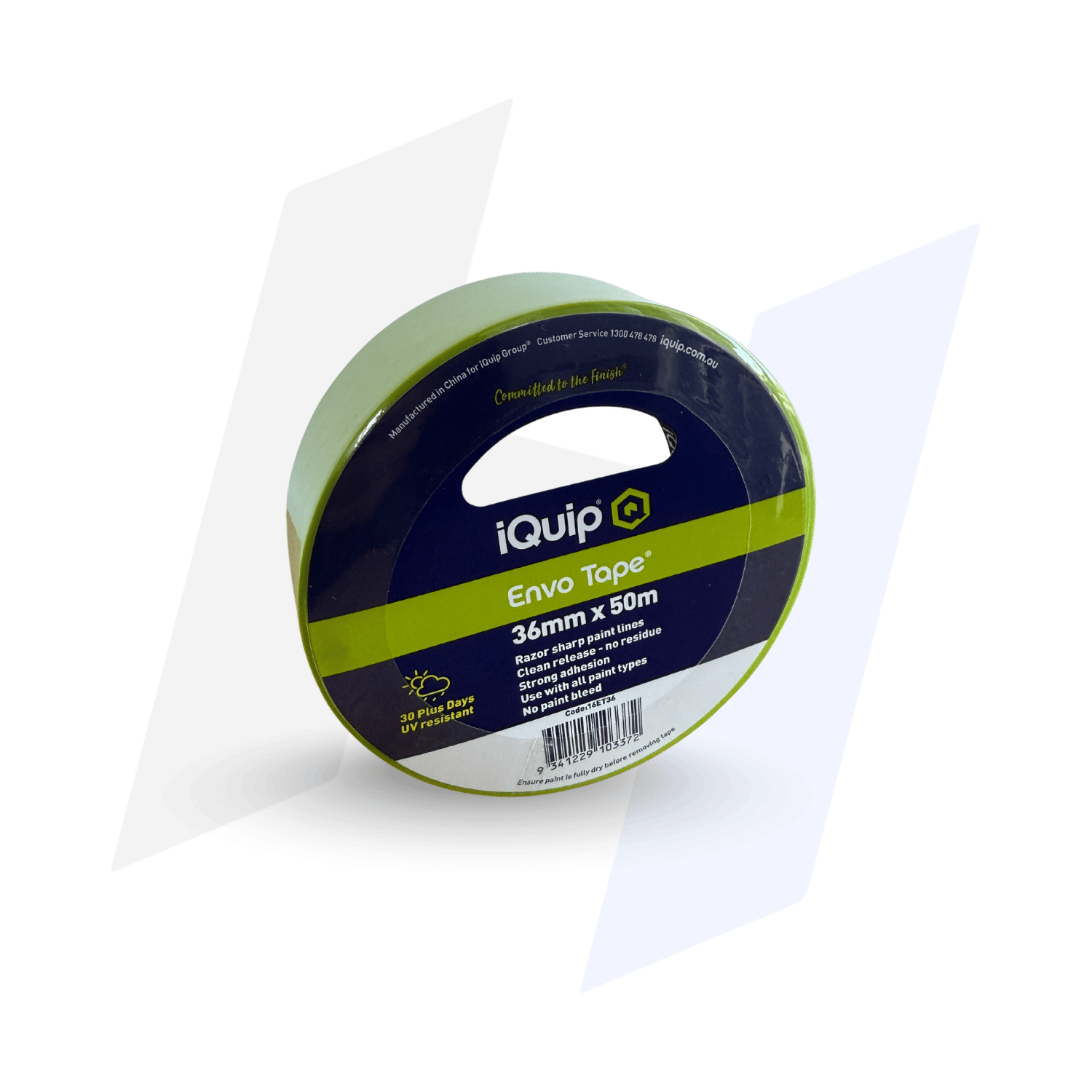iQuip Green Envo Tape – UV-Resistant Masking Tape (36mm x 50m)