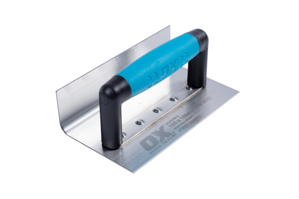 OX Pro Stainless Steel Coving Trowel – 100mm x 180mm