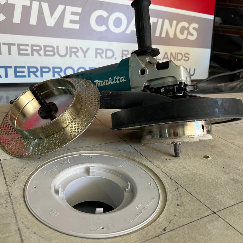 FC sheeting recessed for a 230mm puddle flange using the Innovative Tools recess kit
