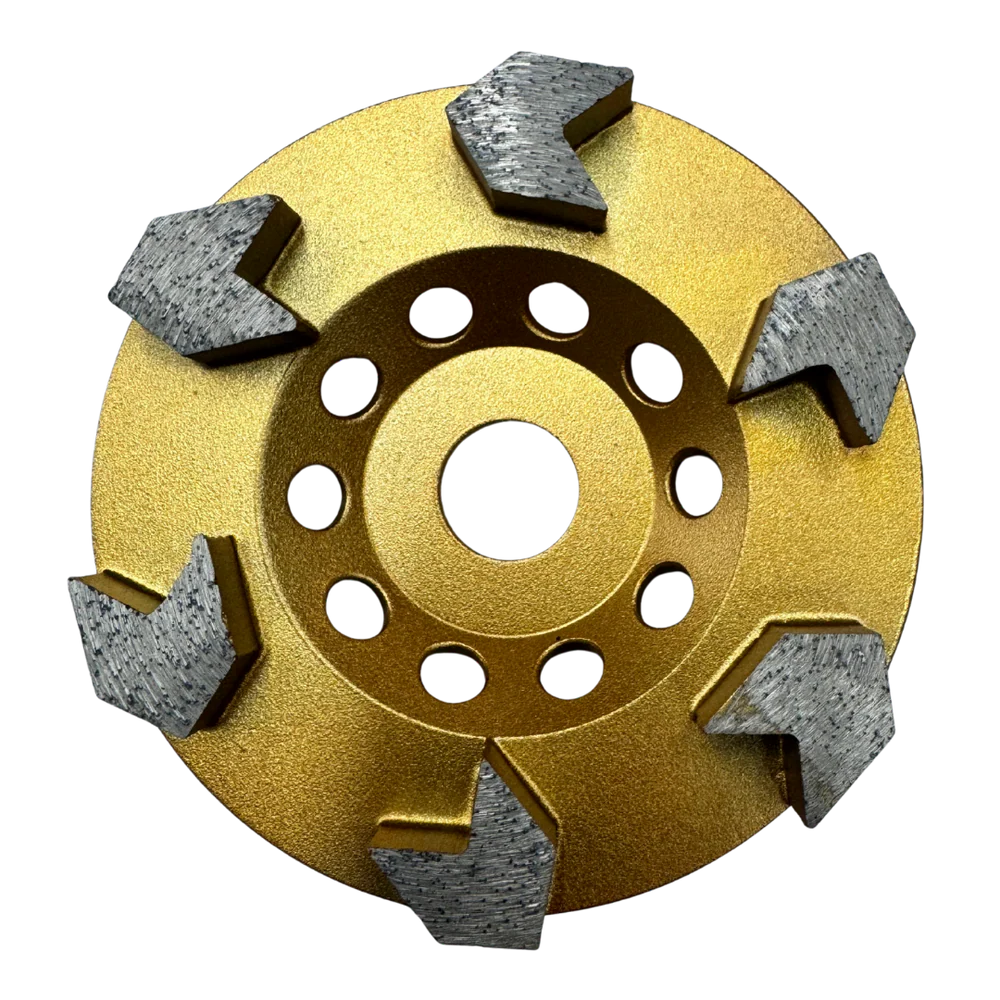 ITA 125mm Arrow Cup Grinding Disc front view with six arrow segments