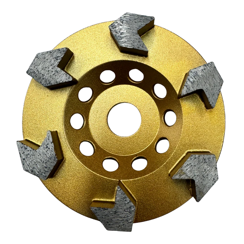 ITA 125mm Arrow Cup Grinding Disc front view with six arrow segments