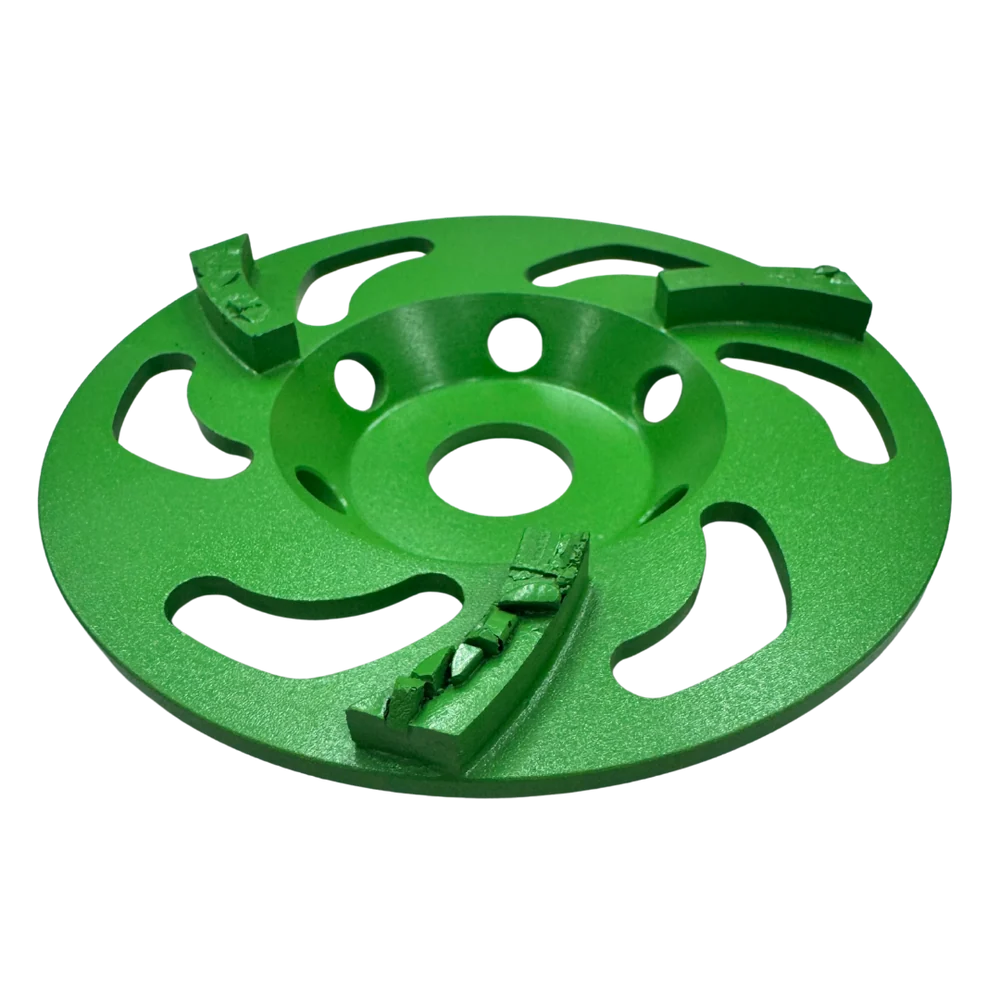 125mm crushed PCD grinding disc angled view