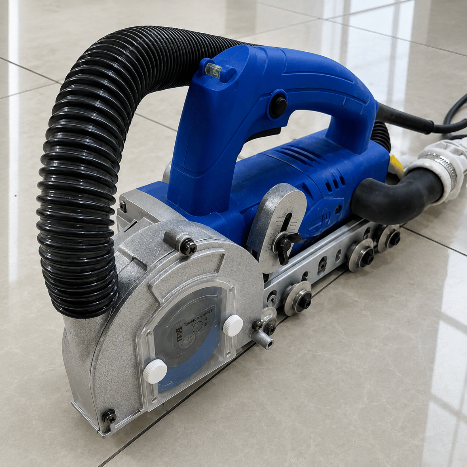 Grout Buster 3000 grout removal machine positioned on tiled floor