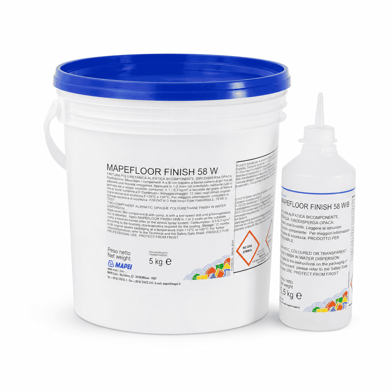 Mapei Mapefloor Finish 58 W transparent matt polyurethane finish 5.5 kg kit