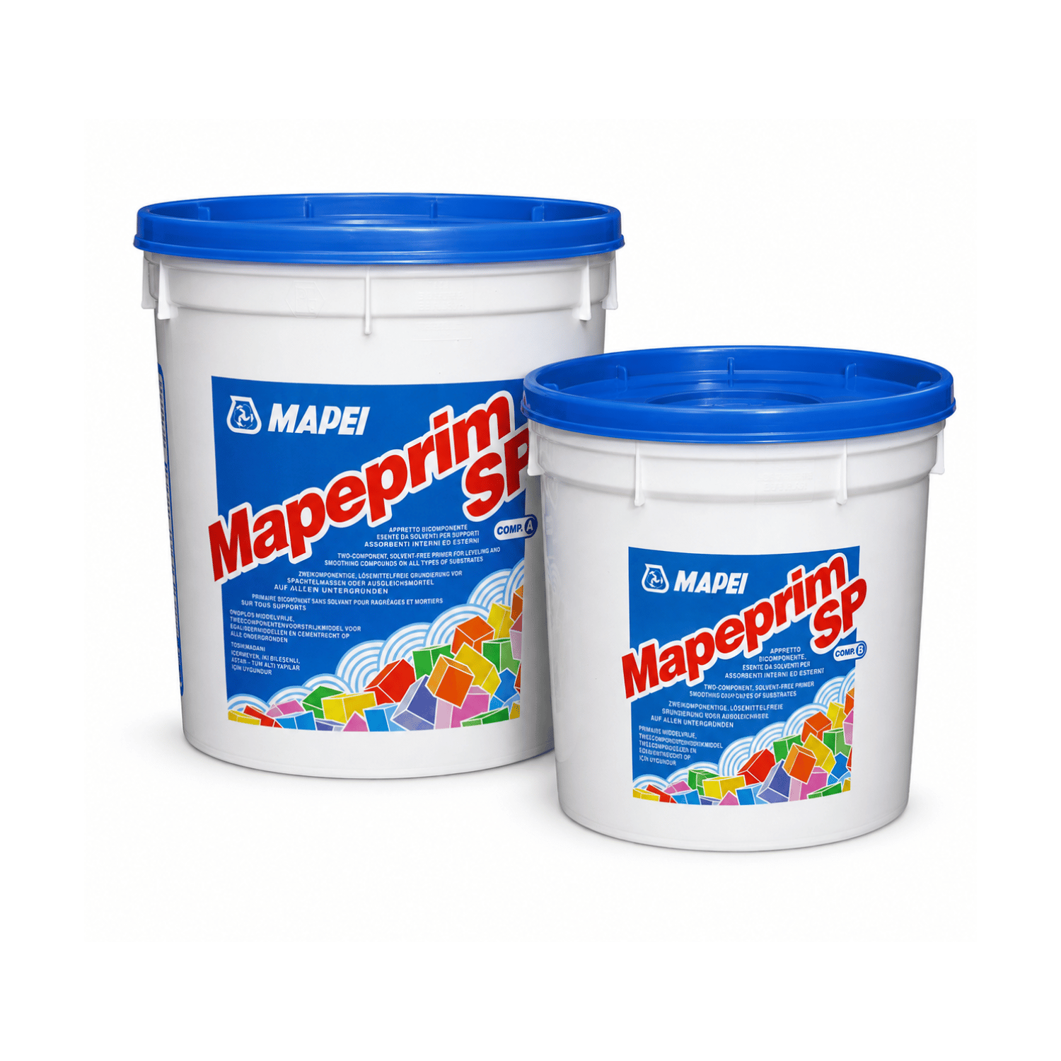 Mapei Mapeprim SP two-component bonding primer in 4 kg and 8 kg kits