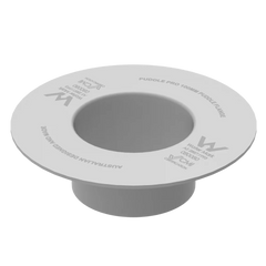 Puddle Pro 100mm ABS retrofit puddle flange - angled view