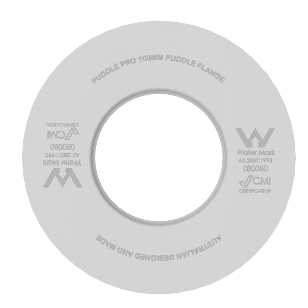 Puddle Pro 100mm ABS retrofit puddle flange - top view