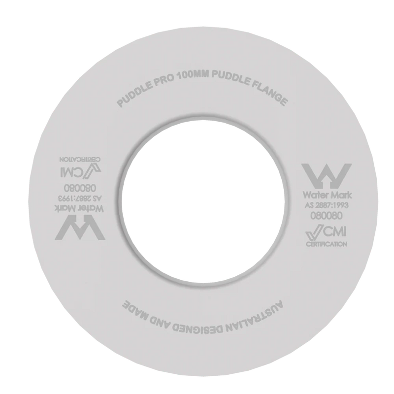 Puddle Pro 100mm ABS retrofit puddle flange - top view