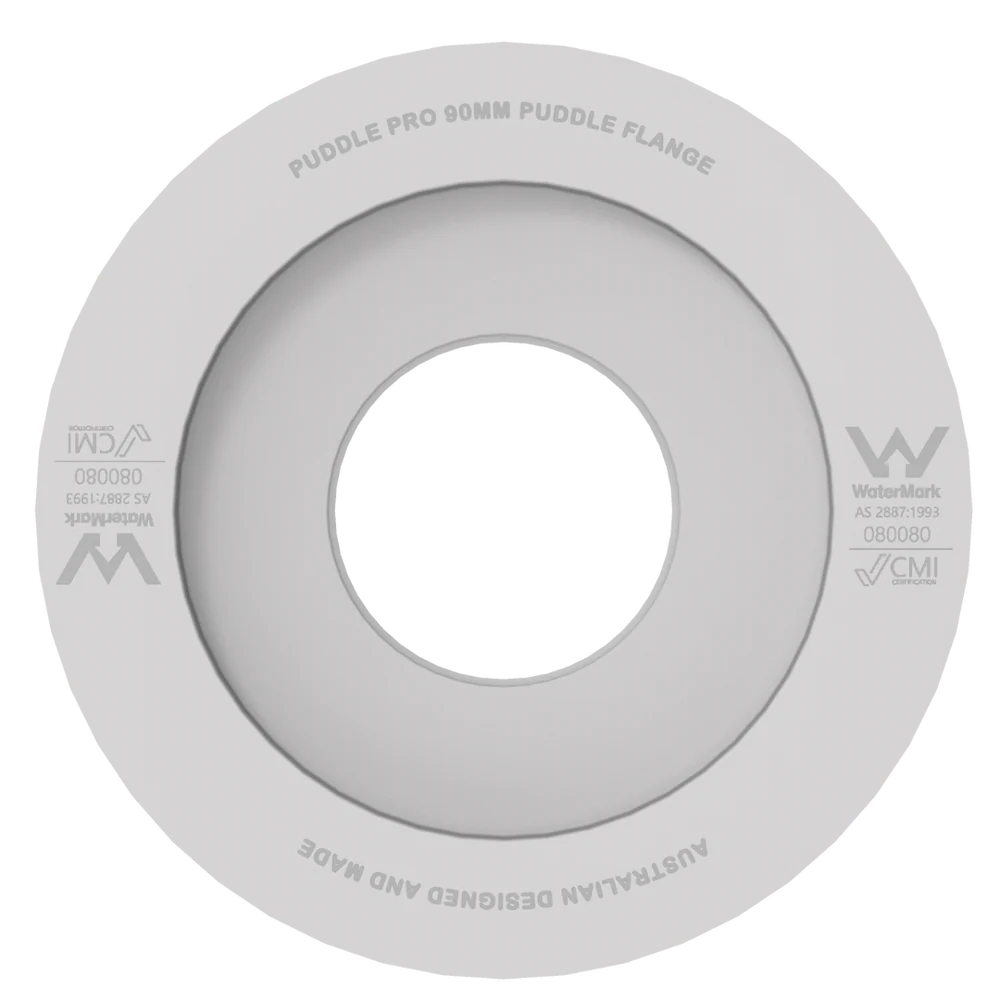 Puddle Pro 90mm ABS retrofit puddle flange - top view