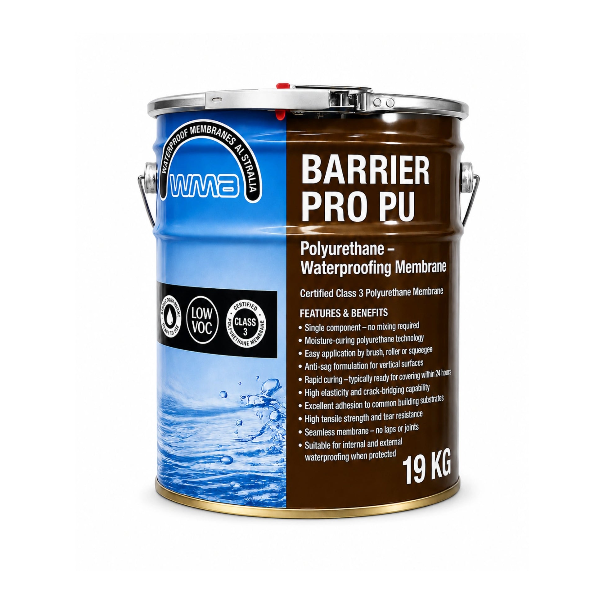 WMA Barrier Pro PU polyurethane waterproofing membrane 19kg pail